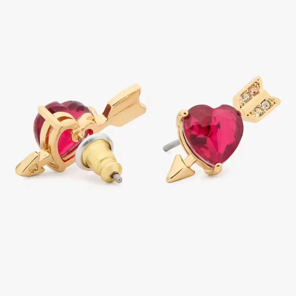 $69 Kate Spade Lovestruck Heart And Arrow Studs